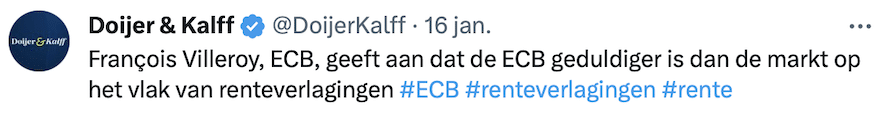 Tweet Villeroy ECB