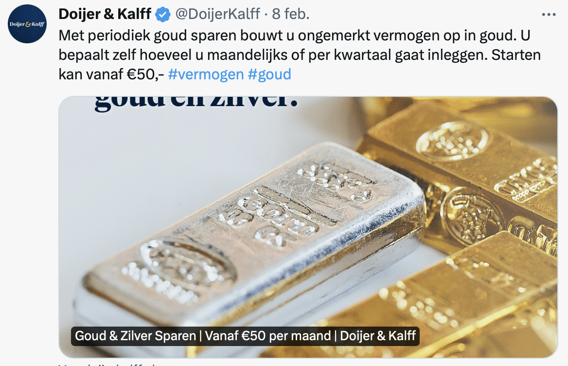 Spaarplan goud Doijer & Kalff