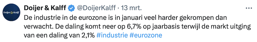 Daling industrie eurozone