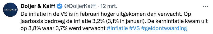 Inflatie januari 2024 in de VS