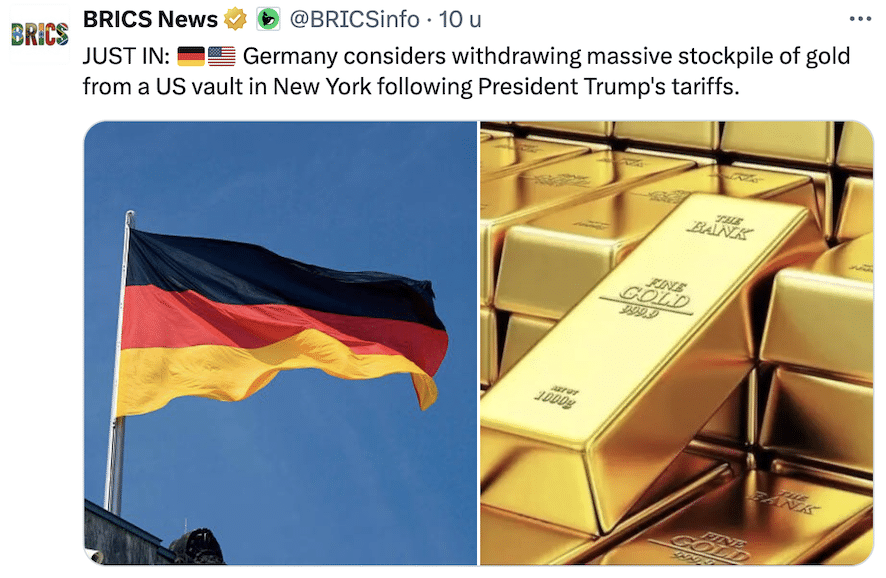 Repatriatie goud Duitsland 2025